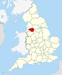 Графство Большой Манчестер на карте Англии
