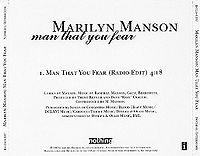 Обложка сингла «Man That You Fear» (Marilyn Manson featring 2Pac, 1997)