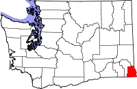 Округ Асотин на карте