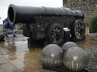 Mons Meg with its 50 cm caliber cannon balls