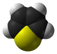 Тиофен: вид молекулы