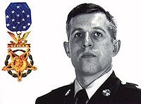US Army SFC Randall Shughart with medal of honor.jpg