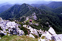 View to the Schlosser lodge from the Veliki Risnjak.jpg