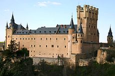 Side view of the Alcazar in Segovia.jpg