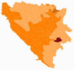 Боснийско-Подринский кантон на карте