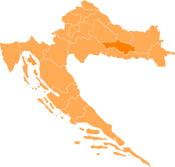 Пожежско-Славонская жупания на карте