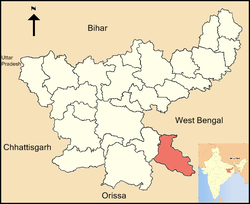 Восточный Сингхбхум на карте