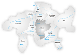 Альбула (округ) на карте