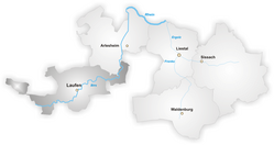 Лауфен (округ) на карте