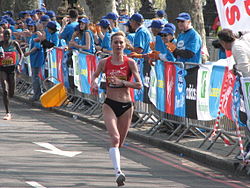 Лилия Шобухова на Лондонском марафоне 2011