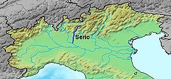 Серио на карте Северной Италии