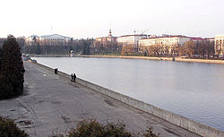 Вид на реку Свислочь в центре Минска