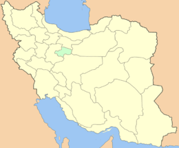 Карта Ирана с подсвеченной провинцией Кум