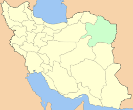 Карта Ирана с подсвеченной провинцией Хорасан-Резави