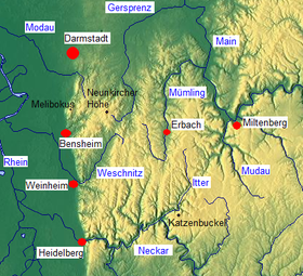 Карта Оденвальда