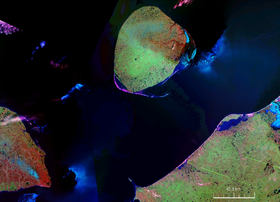 Остров Колгуев. Спутниковый снимок 2000 г.