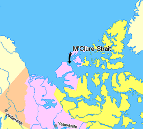 Пролив Мак-Клур на карте Канады
