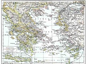 Миртойское море на карте Древней Греции.