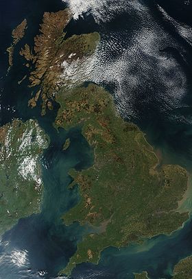 Спутниковый снимок Великобритании