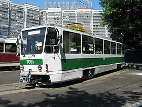 Музейный вагон Tatra T7B5 в Москве