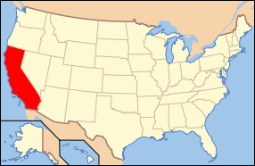 Штат Калифорния на карте США
