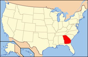 Штат Джорджия на карте США