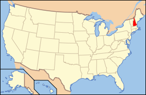Штат Нью-Гэмпшир на карте США