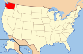 Штат Вашингтон на карте США