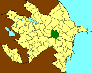 Кюрдамирский район на карте