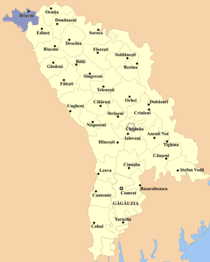 Бричанский район на карте