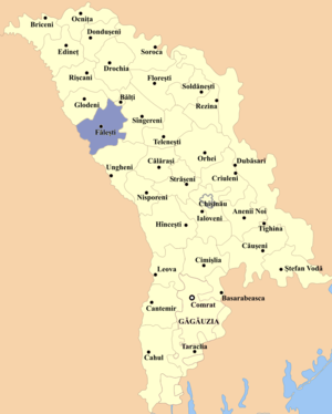 Фалештский район на карте