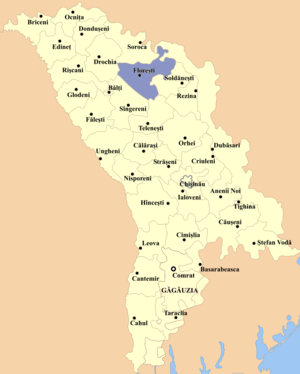 Флорештский район на карте