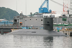 Harushio class submarine docked.JPG
