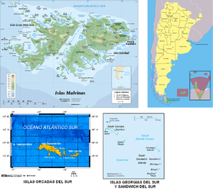 Департамент Острова Южной Атлантики на карте