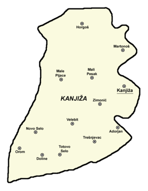 Канижа, карта