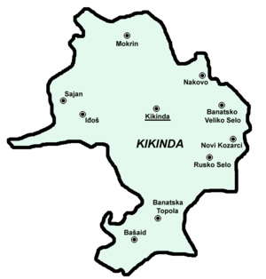 Кикинда, карта