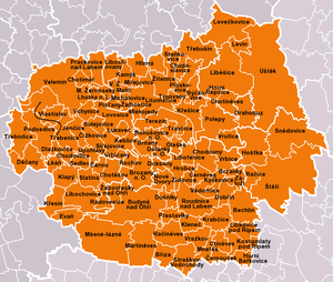 Район Литомержице, карта