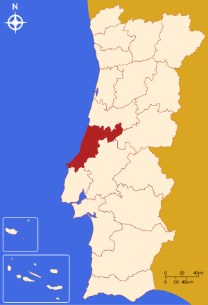 Округ Лейрия на карте
