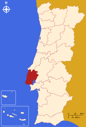 Округ Лиссабон на карте
