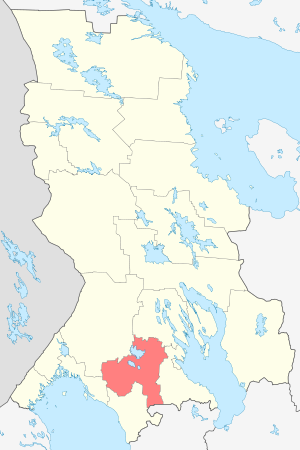 Пряжинский национальный муниципальный район на карте