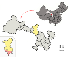 Тяньчжу-Тибетский автономный уезд на карте