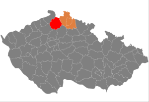 Район Ческа-Липа на карте
