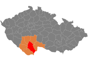 Район Ческе-Будеёвице на карте