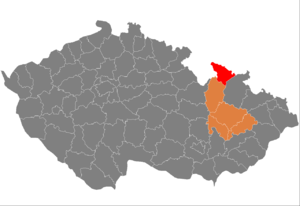 Район Есеник на карте