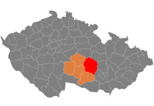 Район Ждяр-над-Сазавоу на карте