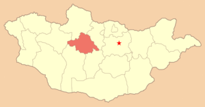 Ара-Хангайский аймак, карта