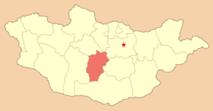 Увэр-Хангайский аймак, карта
