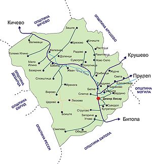 Община Демир-Хисар, карта