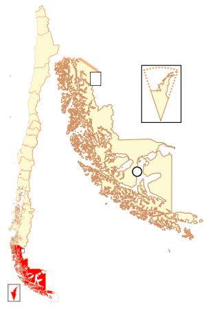 Область Магальянес и Чилийская Антарктика на карте