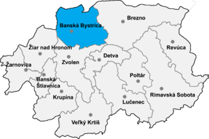 Район Банска-Бистрица на карте